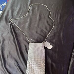 Silver Detachable Strap Crossbody Purse